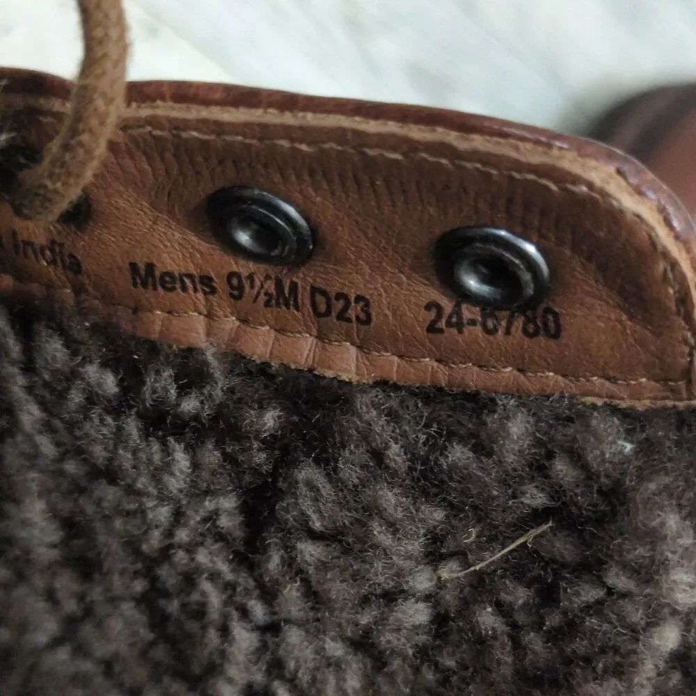 Johnston & Murphy Brown Leather Shearling Lined Lace-Up Ankle Boots US 9.5 M